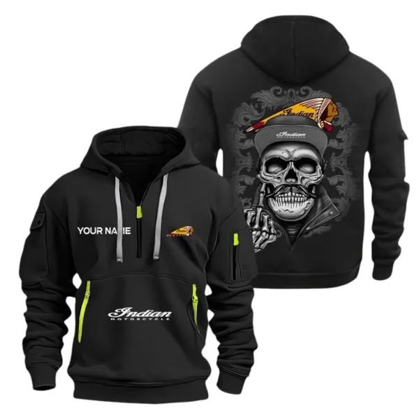 Hoodie Half Zipper Exclusive Logo Gift For Adventure Nomad Enthusiasts CAR166 - Black