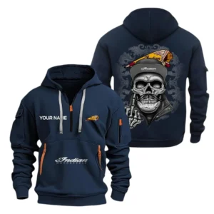 Hoodie Half Zipper Exclusive Logo Gift For Retro Racer Enthusiasts CAR166 - Navy