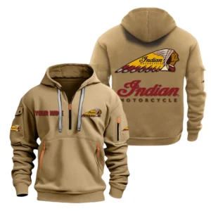 Hoodie Half Zipper Exclusive Logo Gift For Touring Cruiser Enthusiasts CAR200 - Khaki