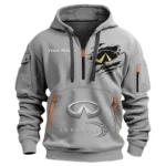 Hoodie Half Zipper Exclusive Logo Gift For Comfort-Oriented Vehicle Enthusiasts CAR113 - Gray