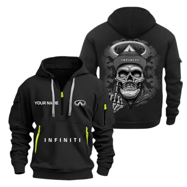 Hoodie Half Zipper Exclusive Logo Gift For Premium Road Vehicle Enthusiasts CAR166 - Black