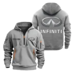 Luxury SUV Hoodie Half Zipper, All Over Print Hoodie Gift For Luxury SUV Enthusiasts CAR200 - Gray