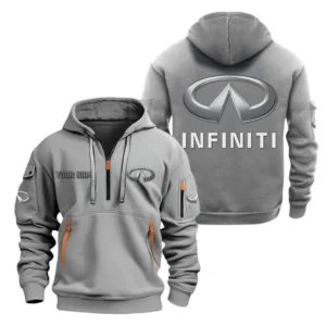 Luxury SUV Hoodie Half Zipper, All Over Print Hoodie Gift For Luxury SUV Enthusiasts CAR200 - Gray