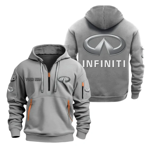Luxury SUV Hoodie Half Zipper, All Over Print Hoodie Gift For Luxury SUV Enthusiasts CAR200 - Gray