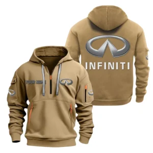 Hoodie Half Zipper Exclusive Logo Gift For Premium Sedan Enthusiasts CAR200 - Khaki