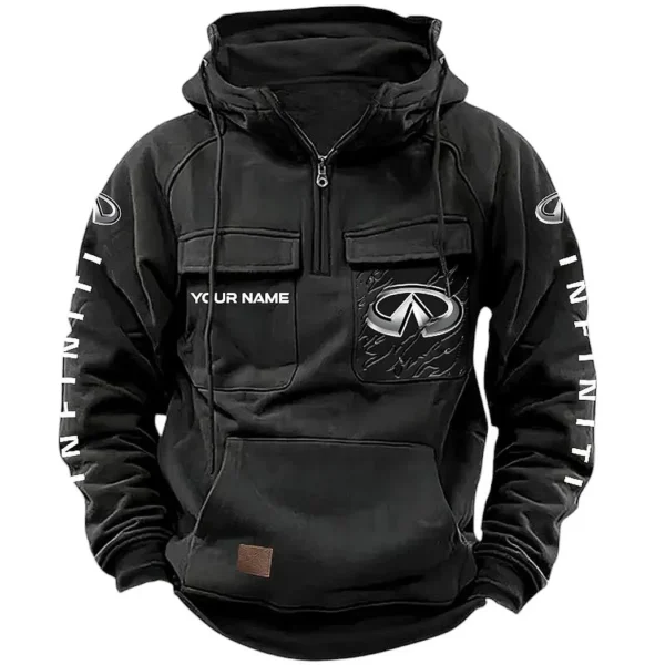 Stylish Ride Tactical Quarter Zip Hoodie, Exclusive Logo Hoodie For Car Enthusiasts CAR164 - Black