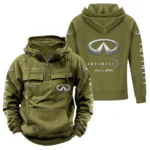 High-End Crossover Tactical Quarter Zip Hoodie, Exclusive Logo Hoodie For Car Enthusiasts CAR960 - Army Green
