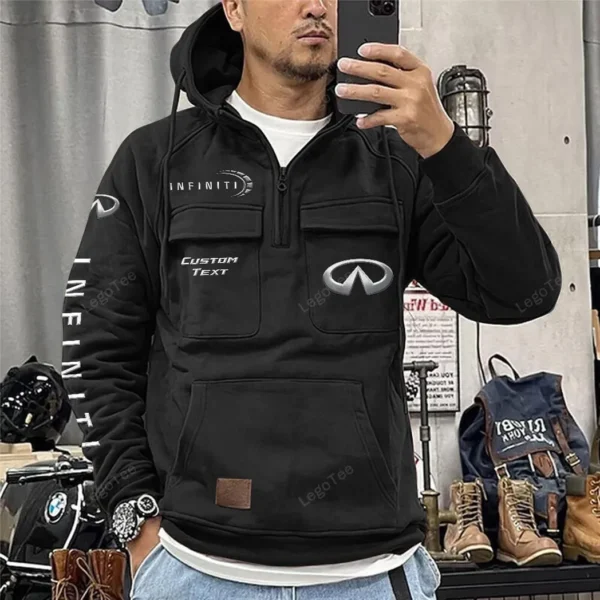 Modern Luxury Auto Tactical Quarter Zip Hoodie, Exclusive Logo Hoodie For Car Enthusiasts CAR960 - Black - Image 2