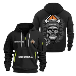 Hoodie Half Zipper Exclusive Logo Gift For Heavy-Duty Rig Enthusiasts CAR166 - Black