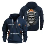 Hoodie Half Zipper Exclusive Logo Gift For Freight Hauler Enthusiasts CAR166 - Navy