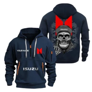 Hoodie Half Zipper Exclusive Logo Gift For Reliable Utility Vehicle Enthusiasts CAR166 - Navy