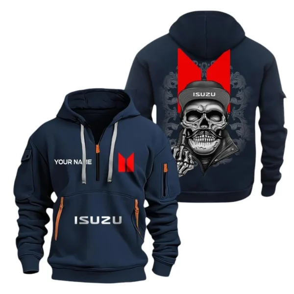 Hoodie Half Zipper Exclusive Logo Gift For Reliable Utility Vehicle Enthusiasts CAR166 - Navy
