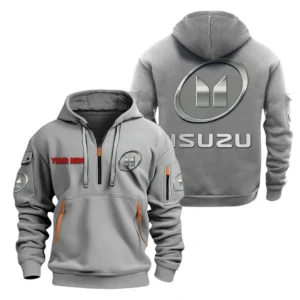 Hoodie Half Zipper Exclusive Logo Gift For Industrial Transport Vehicle Enthusiasts CAR200 - Gray