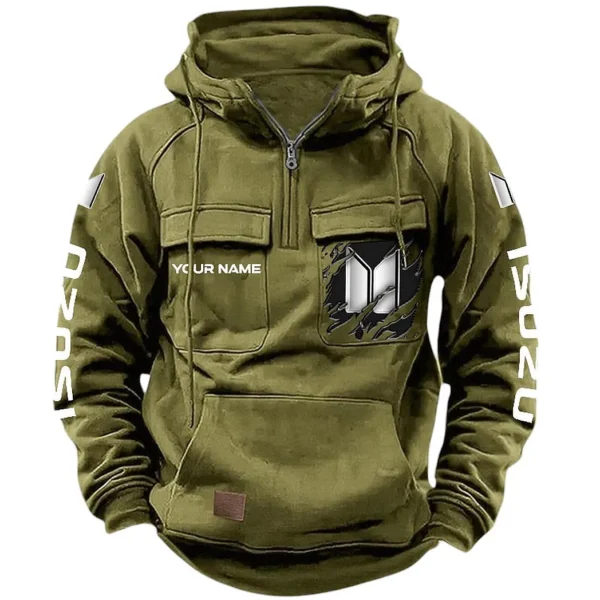 Reliable Utility Vehicle Tactical Quarter Zip Hoodie, Exclusive Logo Hoodie For Car Enthusiasts CAR164 - Army Green