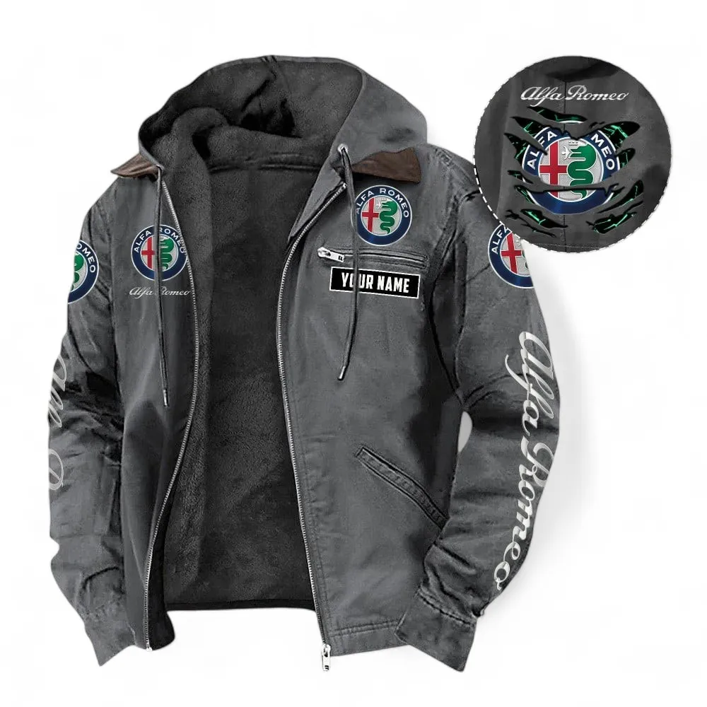 Italian Classic Hooded And Flannel Hoodie, Streetwear Outfit For Car Lovers CAR391 - Gray