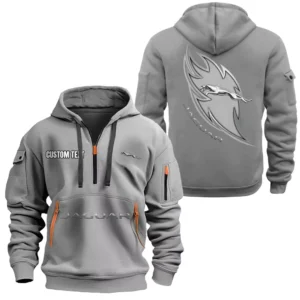 Hoodie Half Zipper Exclusive Logo Gift For Outdoor Lifestyle Vehicle Enthusiasts CAR170 - Gray