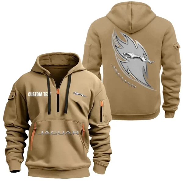 Hoodie Half Zipper Exclusive Logo Gift For Adventure Utility Vehicle Enthusiasts CAR170 - Khaki
