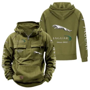 High-Performance Vehicle Tactical Quarter Zip Hoodie, Exclusive Logo Hoodie For Car Enthusiasts CAR960 - Army Green