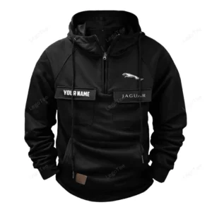 Prestige Automobile Tactical Quarter Zip Hoodie, Exclusive Logo Hoodie For Car Enthusiasts CAR109 - Black