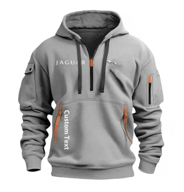 Hoodie Half Zipper Exclusive Logo Gift For Adventure Utility Vehicle Enthusiasts CAR112 - Gray