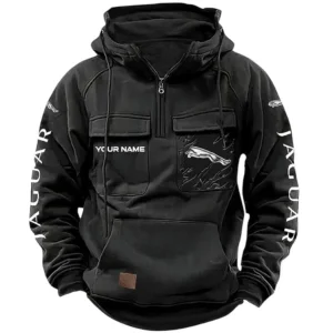 Performance Car Tactical Quarter Zip Hoodie, Exclusive Logo Hoodie For Car Enthusiasts CAR164 - Black