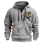 Hoodie Half Zipper Exclusive Logo Gift For Adventure Utility Vehicle Enthusiasts CAR113 - Gray