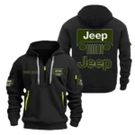 Trail-Ready SUV Hoodie Half Zipper, Exclusive Logo Hoodie For Trail-Ready SUV Enthusiasts CAR200 - Black