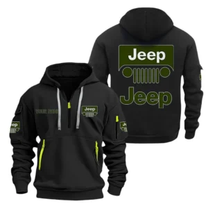 Trail-Ready SUV Hoodie Half Zipper, Exclusive Logo Hoodie For Trail-Ready SUV Enthusiasts CAR200 - Black