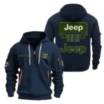 Off-Road SUV Hoodie Half Zipper, All Over Print Hoodie Gift For Off-Road SUV Enthusiasts CAR200 - Navy