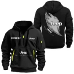 Trail-Ready SUV Hoodie Half Zipper, Exclusive Logo Hoodie For Trail-Ready SUV Enthusiasts CAR170 - Black