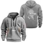 Hoodie Half Zipper Exclusive Logo Gift For Off-Road SUV Enthusiasts CAR170 - Gray