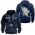 Exclusive Logo Hoodie Half Zipper For Utility 4x4 Auto Enthusiasts, Gift For Utility 4x4 Auto Fans CAR170 - Navy