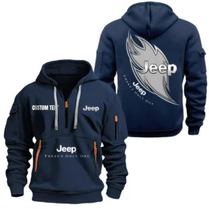 Exclusive Logo Hoodie Half Zipper For Utility 4x4 Auto Enthusiasts, Gift For Utility 4x4 Auto Fans CAR170 - Navy
