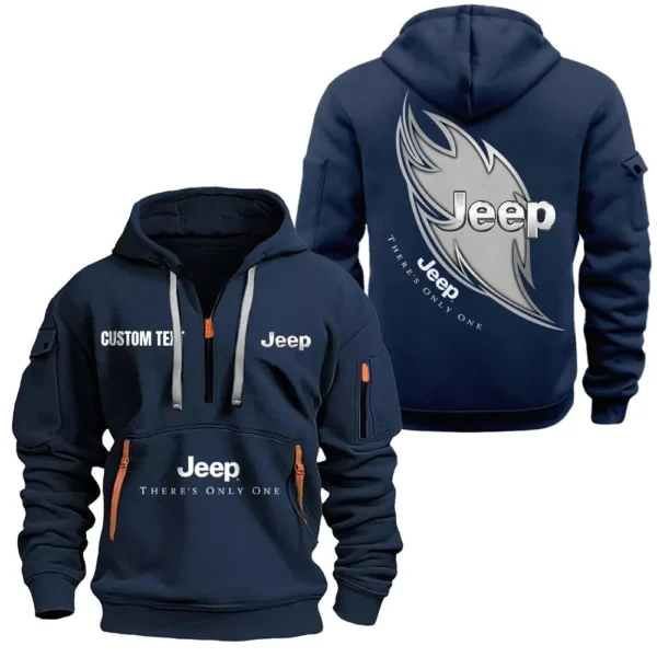 Exclusive Logo Hoodie Half Zipper For Utility 4x4 Auto Enthusiasts, Gift For Utility 4x4 Auto Fans CAR170 - Navy