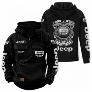 Trail-Ready SUV Tactical Quarter Zip Hoodie, Exclusive Logo Hoodie For Car Enthusiasts CAR106 - Black