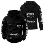 Adventure Utility Vehicle Tactical Quarter Zip Hoodie, Exclusive Logo Hoodie For Car Enthusiasts CAR122 - Black