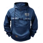 All-Terrain Utility Ride Tactical Quarter Zip Hoodie, Exclusive Logo Hoodie For Car Enthusiasts CAR109 - Dark Blue