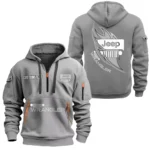 Hoodie Half Zipper Exclusive Logo Gift For Trail-Ready SUV Enthusiasts CAR170 - Gray