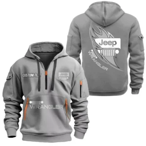 Hoodie Half Zipper Exclusive Logo Gift For Trail-Ready SUV Enthusiasts CAR170 - Gray