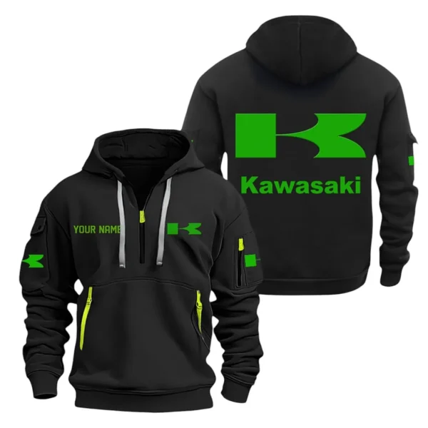 Sport Bike Hoodie Half Zipper, Exclusive Logo Hoodie For Sport Bike Enthusiasts CAR200 - Black