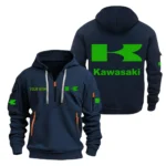 Street Racer Hoodie Half Zipper, All Over Print Hoodie Gift For Street Racer Enthusiasts CAR200 - Navy