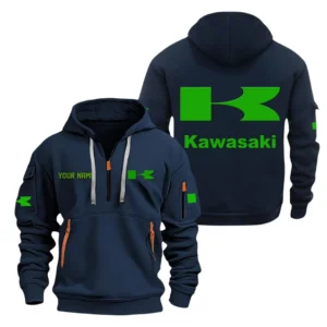 Street Racer Hoodie Half Zipper, All Over Print Hoodie Gift For Street Racer Enthusiasts CAR200 - Navy