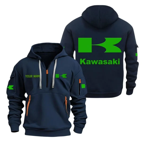 Street Racer Hoodie Half Zipper, All Over Print Hoodie Gift For Street Racer Enthusiasts CAR200 - Navy