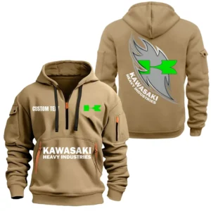Hoodie Half Zipper Exclusive Logo Gift For Off-Road Machine Enthusiasts CAR170 - Khaki