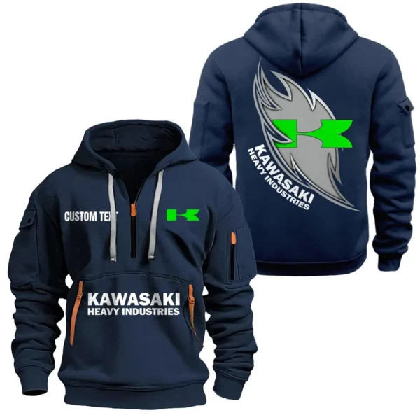Exclusive Logo Hoodie Half Zipper For Adventure Motorcycle Enthusiasts, Gift For Adventure Motorcycle Fans CAR170 - Navy