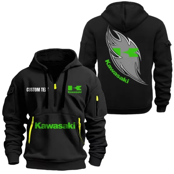 Hoodie Half Zipper Exclusive Logo Gift For High-Speed Two-Wheeler Enthusiasts CAR170 - Black