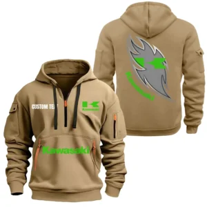 Hoodie Half Zipper Exclusive Logo Gift For Rider’s Choice Bike Enthusiasts CAR170 - Khaki