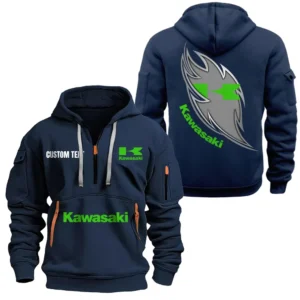 Hoodie Half Zipper Exclusive Logo Gift For Touring Capable Bike Enthusiasts CAR170 - Navy