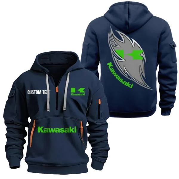 Hoodie Half Zipper Exclusive Logo Gift For Touring Capable Bike Enthusiasts CAR170 - Navy