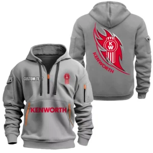 Hoodie Half Zipper Exclusive Logo Gift For Road-Ready Truck Enthusiasts CAR170 - Gray
